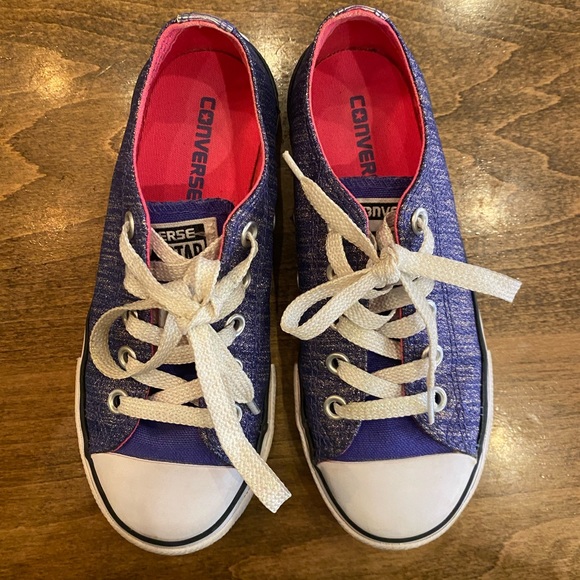 Size 13 Converse All-Stars, purple glitter - Picture 3 of 5